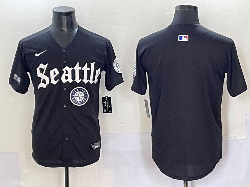 Men 2025 Seattle Mariners Blank black Five generations Joint Name Nike MLB Jersey style 8
